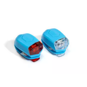 Фонари велосипедные TRIX, комплект, 2 диода, 4 режима, бат. CR2032х2, корпус силикон, синий, JY-267-D dark/blue