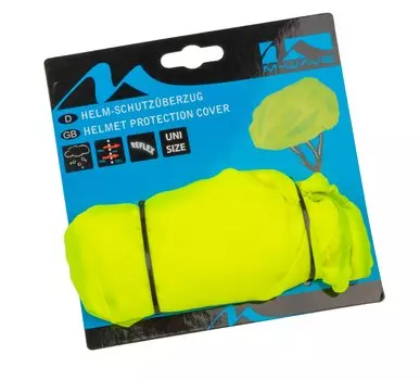 Чехол от дождя для велошлема M-WAVE, дышащий, светоотражающий, желтый, 5-120998