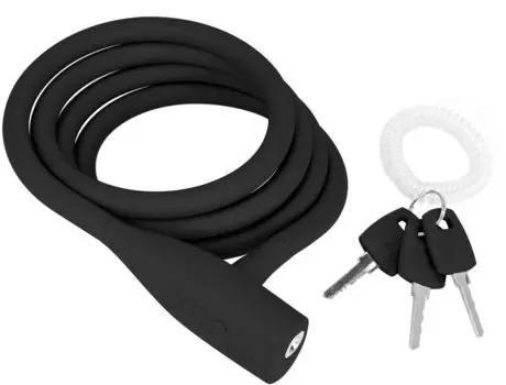 Велосипедный замок Knog Party Coil тросовый, на ключ, 5 х 1300 мм, (Цвет Black, 16г, 11357)