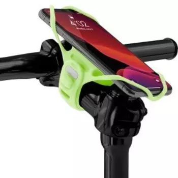 Держатель для смартфона BONE BIKE TIE PRO 4, силиконовый, на вынос универсальный, люминесцентный, зеленый, 07-200514