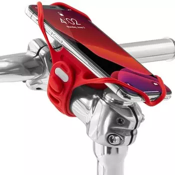 Держатель для смартфона BONE BIKE TIE PRO 4, силиконовый, на вынос, универсальный, красный, 07-200511