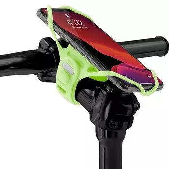 Держатель для смартфона BONE BIKE TIE PRO 4, силиконовый, на вынос универсальный, люминесцентный, зеленый, 07-200514