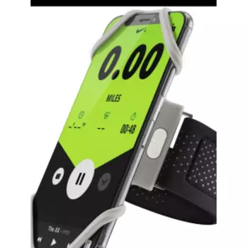 Держатель для смартфона BONE силикон. НА РУКУ (размер L) универс.4.0'-6.7' RUN TIE люминисцент. зеленый, 07-185024