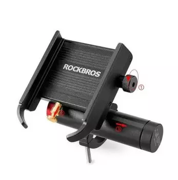 Держатель для смартофона велосипедный RockBros YQ001BK, алюминий, вращение на 360°, черный, YQ-001BK-YQ-001BK