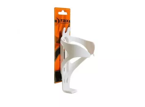 Держатель фляги TRIX, крепление на раму, пластиковый, белый (100), HL-BC18-WHITE-CARD