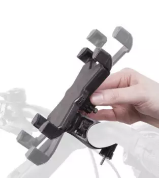 Держатель велосипедный смартфона M-WAVE, ABC, 55х116х12 до 90х180х12 мм, крепление на руль, черный, 5-122411