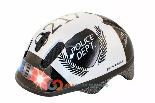 Детский шлем велосипедный VENTURA с сеточкой 6 отверстий 50-57см POLICE (Размер: 52-57см)