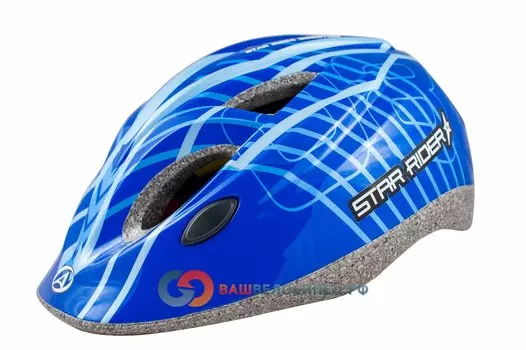 Детский велошлем Author Star Rider 081 Blu INMOLD 8 отверстий 52-57см