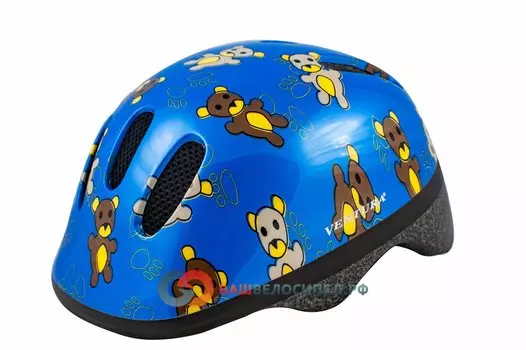 Детский велошлем VENTURA с сеточкой 6 отверстий 48-52см TEDDY/голубой (Размер: 48-52 см)
