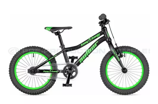 Детский велосипед Author King Kong 16" 2020 (Рама: 9" (Рост: 100-125 см), Цвет: черно-зеленый )