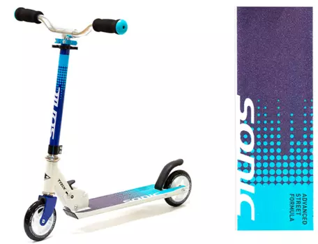 Самокат TRIX "SONIC", двухколесный, складной, детский, бело-синий, 36422