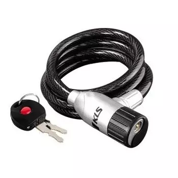 Велосипедный замок KELLYS KLS Coil, тросовый, на ключ, 4,5 х 10 х 1200 мм, черный