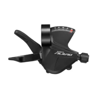 Шифтер велосипедный SHIMANO Alivio M3100-R, правый, 9 скоростей, на хомут, c индикатором, трос 2050мм, ESLM3100RA