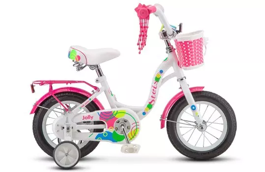 Детский велосипед Stels Jolly V010 12" 2020 (Рама: 8 (Рост: до 105см), Цвет: белый/розовый)