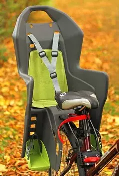 Детское велокресло Author ABS-Koolah на подседельную трубу серо-зеленое до 7лет/22кг