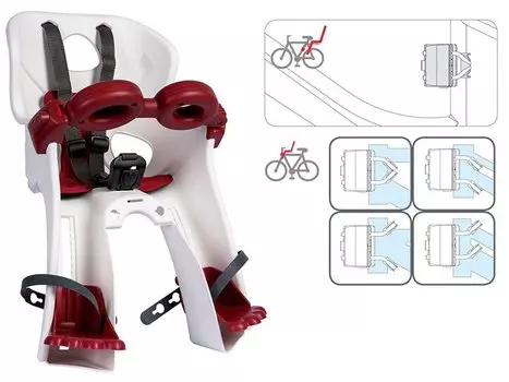 Детское велокресло BELLELLI Freccia B-Fix, на рулевую трубу, белое, до 15кг, 01FRCB0020