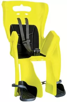 Детское велокресло BELLELLI Little Duck Relax, Hi-Viz, на подседельную трубу, жёлтое, до 22 кг, 01LTDR00027