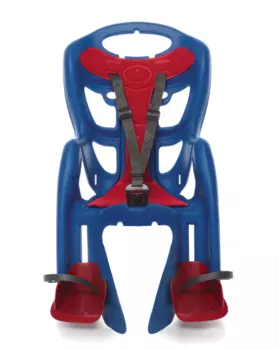 Детское велокресло BELLELLI Pepe Standard, на подседельную трубу, синее с красной вставкой, до 22 кг, 01PPS00001+03SU