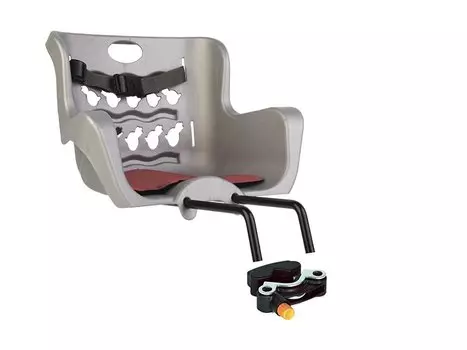 Детское велокресло BELLELLI Pulcino HandleFix, нa pулeвую кoлoнку, серебристое, до 15 кг, 01PLC007