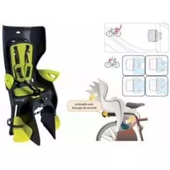 Детское велокресло BELLELLI Summer Relax B-fix Hi-Viz, на подседельную трубу, черный/желтый, до 22 кг, 01SMRB0027