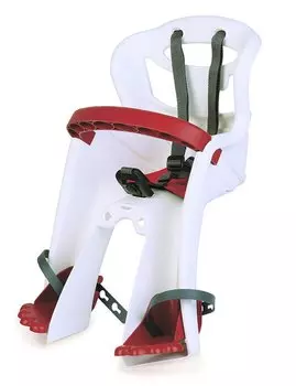 Детское велокресло BELLELLI Tatoo PLUS HandleFix, на рулевую трубу, с бампером, белое, до 15 кг, 01TATHM020