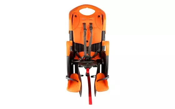 Детское велокресло BELLELLI Tiger Clamp, на багажник, чёрно-оранжевое, до 22 кг, 01TGTM00001
