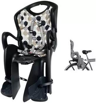Детское велокресло BELLELLI Tiger Clamp, заднее, до 22 кг, black bubbles, 01TGTM00000
