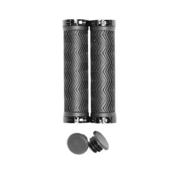 Ручки на руль HORST H240 TwoSideLock, 130мм, резиновые, c 2 фиксаторами, черные, 00-170474