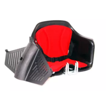 Детское велокресло HTP Sanbas, на рулевую трубу, черное с красной накладкой, до 22 кг, Италия, HTP 930 Sanbas