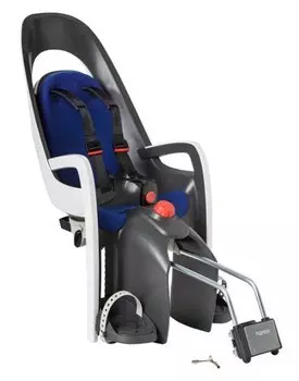 Детское велокресло HAMAX CARESS, на подседельную трубу, запирающийся замок, серый/белый/синий, до 22 кг, 553002