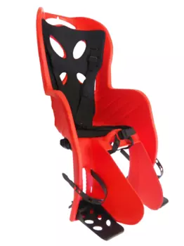 Детское велокресло NFUN CURIOSO DELUXE, на подседельный штырь, красное с черной вставкой, до 22 кг, 01-100071