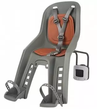 Детское велокресло Polisport Bubbly mini+ ff, переднее, на подседельную трубу, светло-серое, PLS8406900007