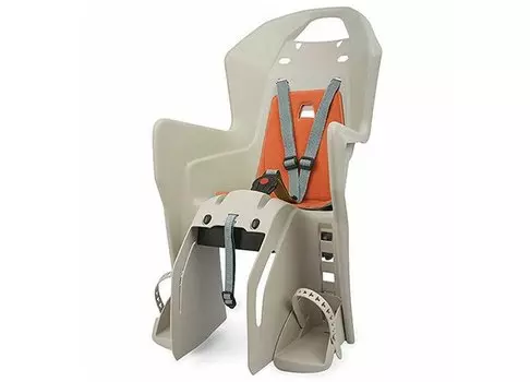Детское велокресло Polisport KOOLAH CFS, на багажник, бежевое/оранжевое, PLS8631500015