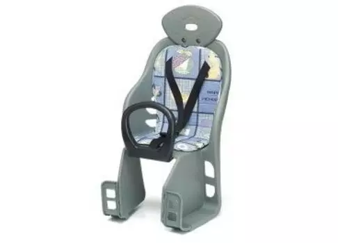 Детское велокресло Ya Cheng, на багажник, с подголовником, защита для ног, до 18 кг, серое, YC-815B