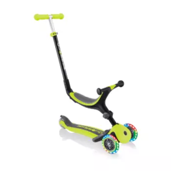 Самокат-трансформер Globber GO UP FOLDABLE LIGHTS, складной, трехколесный, детский, светящиеся колеса, зеленый