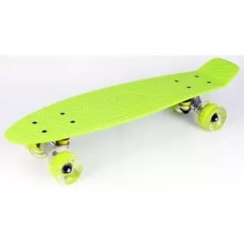Доска-круизер Vinca Sport, 27 мм*8", лайм, колеса с подсветкой, DS 04 lime Led