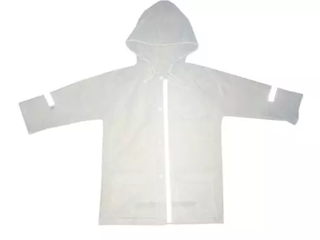 Дождевик детский Vinca Sport, со светоотражающей полосой, прозрачный, 2019 (Размер: 3-6 лет, длина 50см, ширина 44см)