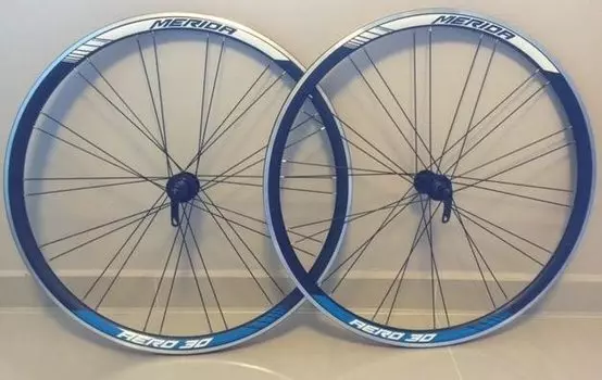 Колесо велосипедное заднее Merida Aero, 38, 11S, 700C, 28H, h=38мм, черно-белое, 3030005840