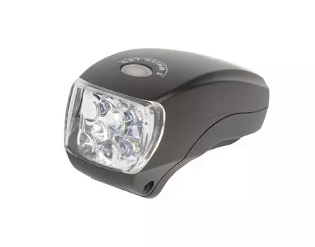 Фара M-WAVE 5 диодов повышенной яркости/3 функции оптические линзы с батареями черная 5-220957