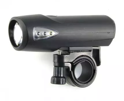 Фара передняя (один супер яркий диод) с батарейкой, черный корпус, VL 224 black