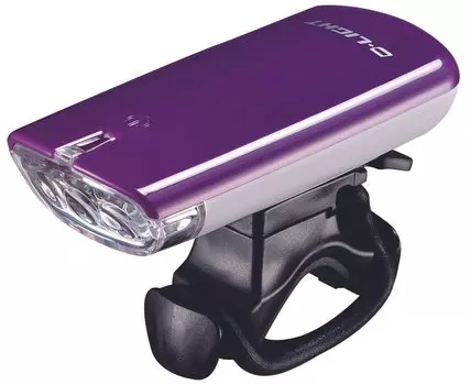 Фара велосипедная D-LIGHT CG-120P, передняя, фиолетовый, 3092