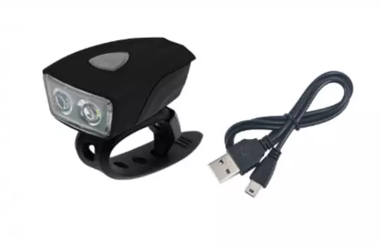 Фара велосипедная JING YI, пластик, 2 супер ярких светодиода (50 Lumen), USB-зарядка, JY-7044