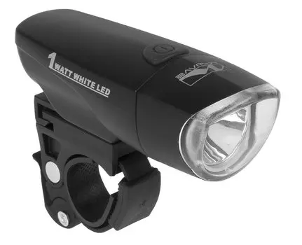 Фара велосипедная M-WAVE, 1диод, повышенная яркость, черная, без батареек, 5-220950-1