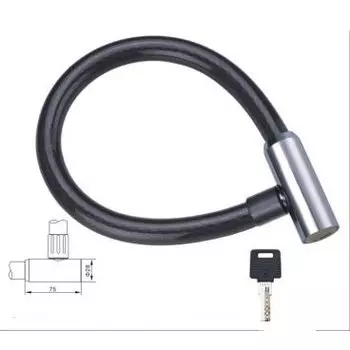 Велосипедный замок Vinca Sport, тросовый, на ключ, 20 х 1000 мм, черный, VS 476 (1)