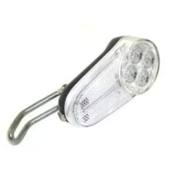 Фара велосипедная передняя на вилку JING YI, 4 LED, режимы: постоянный/ мигающий, батарейки АААх3, JY-371