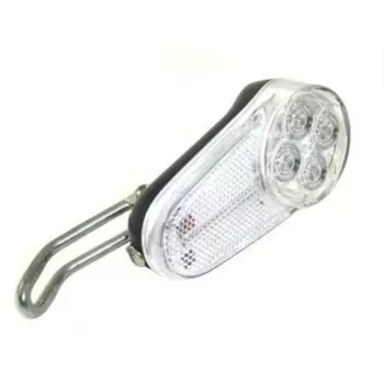 Фара велосипедная передняя на вилку JING YI, 4 LED, режимы: постоянный/ мигающий, батарейки АААх3, JY-371