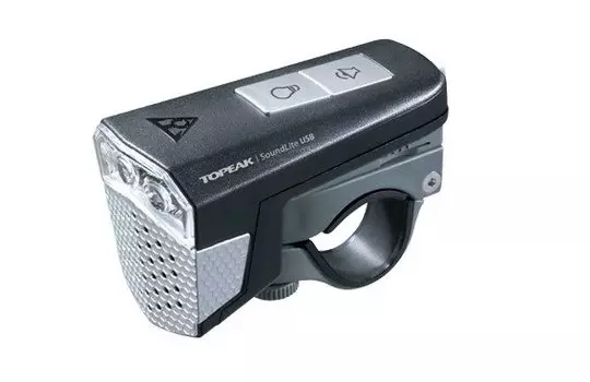 Фара велосипедная Topeak SoundLite USB, передняя, Black, TMS076B