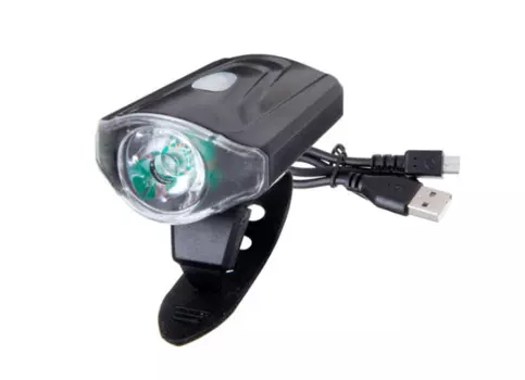 Фара велосипедная TRIX, передняя, 1 диод 0,5W, 50 lm, аккумулятор 3,7V / 550mAh, 3 режима, micro USB, JY-7043