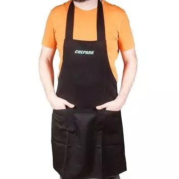 Фартук рабочий логотип Chepark, черный, TIL-56