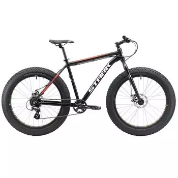Фетбайк Stark Fat 26.2 D, 26", чёрный/красный, 2022
